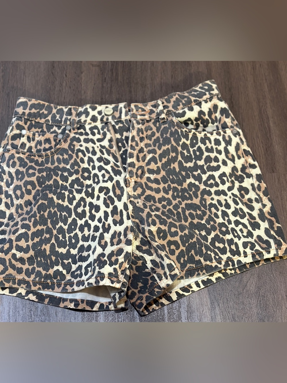 Oat New York High-Waist Leopard Print Shorts - Brown & Black